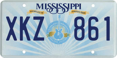 MS license plate XKZ861