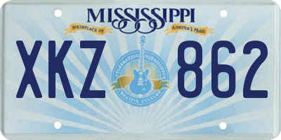 MS license plate XKZ862