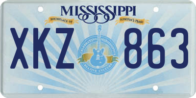 MS license plate XKZ863