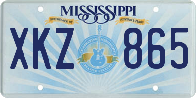 MS license plate XKZ865