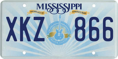 MS license plate XKZ866