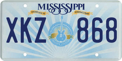 MS license plate XKZ868