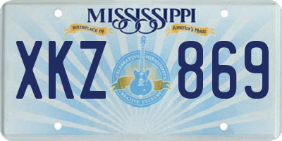 MS license plate XKZ869