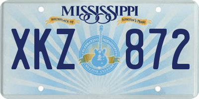 MS license plate XKZ872