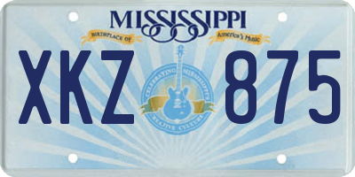 MS license plate XKZ875