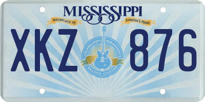 MS license plate XKZ876