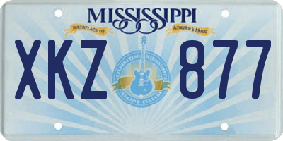 MS license plate XKZ877