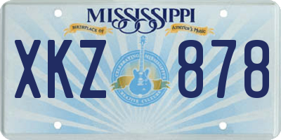 MS license plate XKZ878