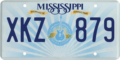 MS license plate XKZ879