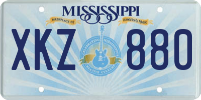 MS license plate XKZ880