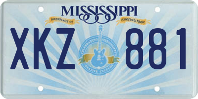 MS license plate XKZ881