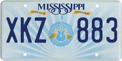MS license plate XKZ883
