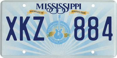MS license plate XKZ884