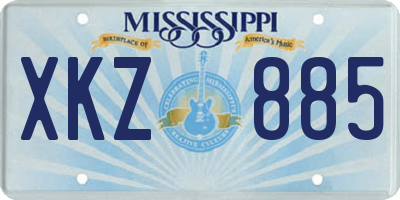 MS license plate XKZ885