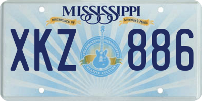 MS license plate XKZ886
