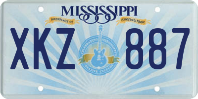 MS license plate XKZ887