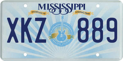 MS license plate XKZ889