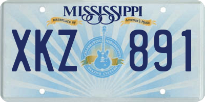 MS license plate XKZ891