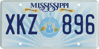 MS license plate XKZ896