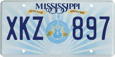 MS license plate XKZ897