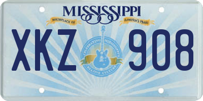 MS license plate XKZ908