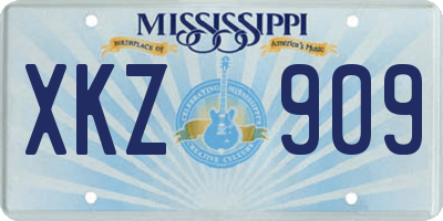 MS license plate XKZ909