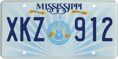 MS license plate XKZ912