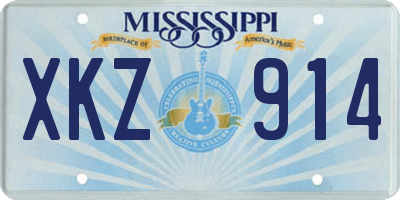 MS license plate XKZ914