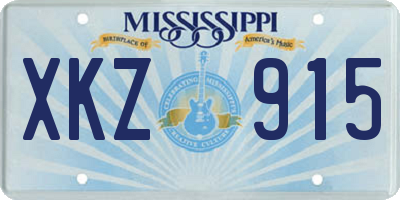 MS license plate XKZ915