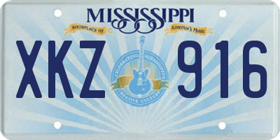 MS license plate XKZ916