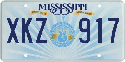 MS license plate XKZ917