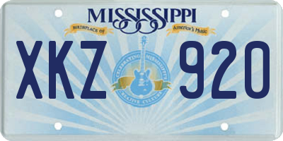 MS license plate XKZ920