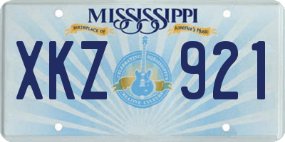 MS license plate XKZ921