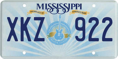 MS license plate XKZ922