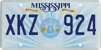 MS license plate XKZ924