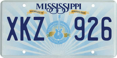 MS license plate XKZ926