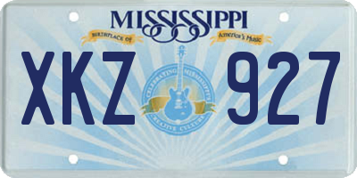 MS license plate XKZ927