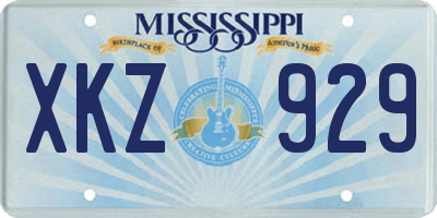 MS license plate XKZ929