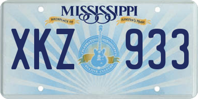 MS license plate XKZ933