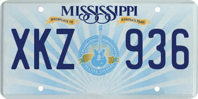 MS license plate XKZ936