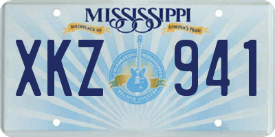 MS license plate XKZ941