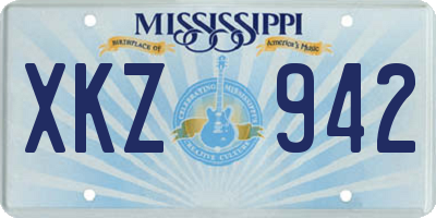 MS license plate XKZ942