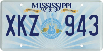 MS license plate XKZ943