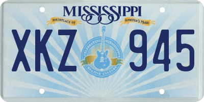 MS license plate XKZ945