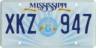 MS license plate XKZ947