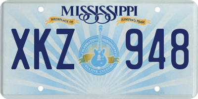 MS license plate XKZ948