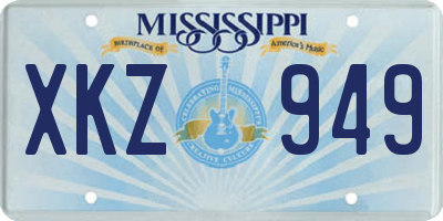 MS license plate XKZ949