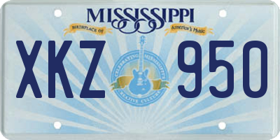 MS license plate XKZ950