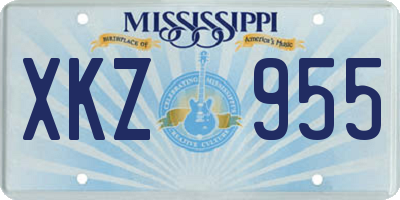 MS license plate XKZ955