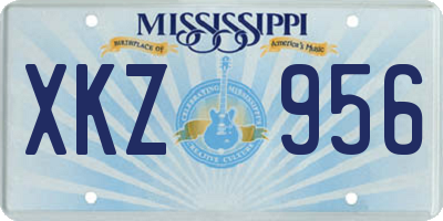 MS license plate XKZ956